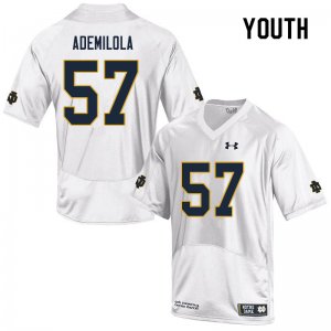 Notre Dame Fighting Irish Youth Jayson Ademilola #57 White Under Armour Authentic Stitched College NCAA Football Jersey CAW1199UE